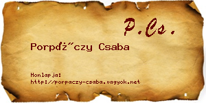 Porpáczy Csaba névjegykártya